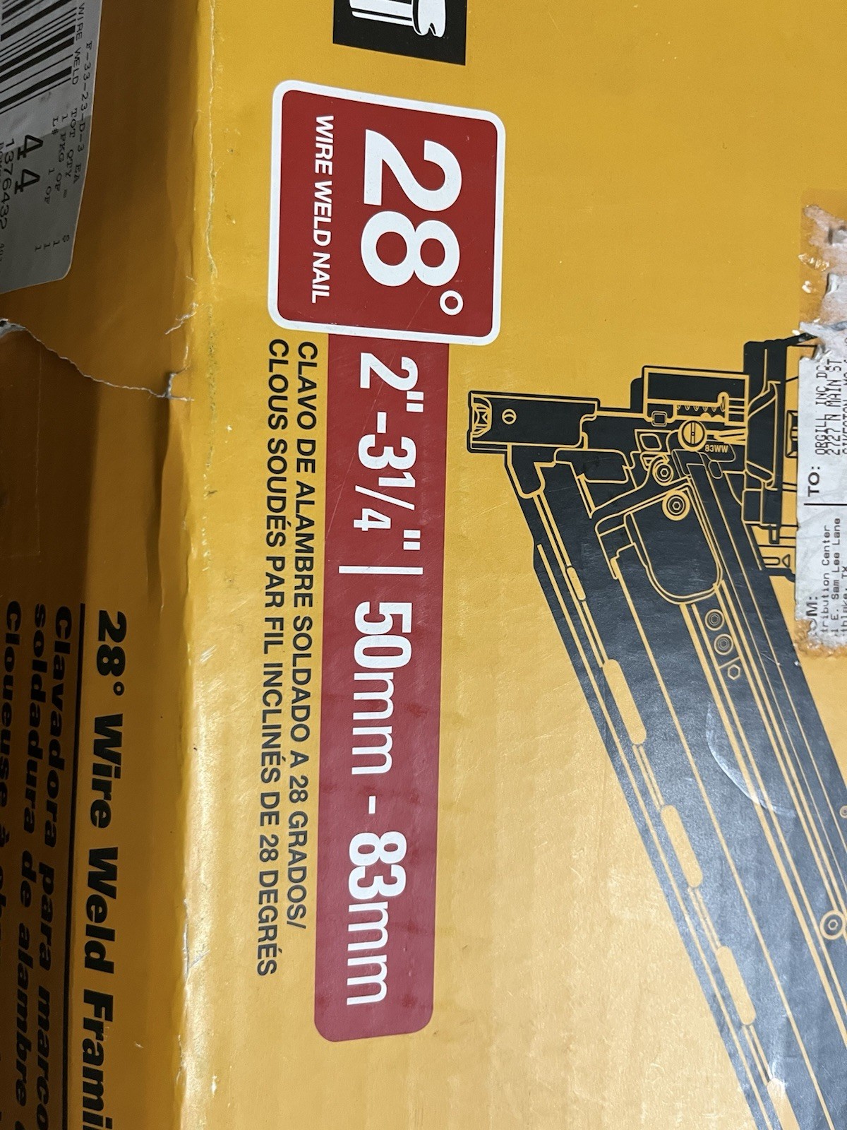 BOSTITCH BTF83WW 3.25" 28-Degree Pneumatic Top Load Wire Weld Framing Nailer gallery