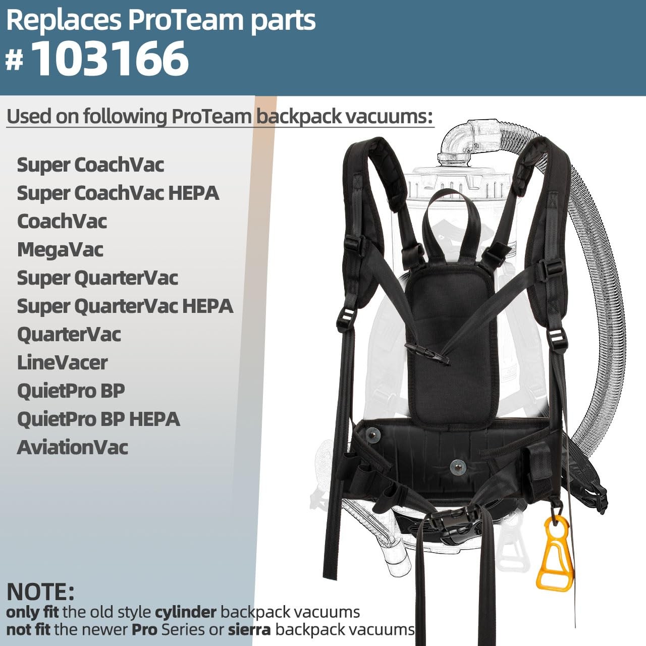 Backpack Vacuum Harness Replacement for Pro Team SuperCoach CoachVac Super gallery