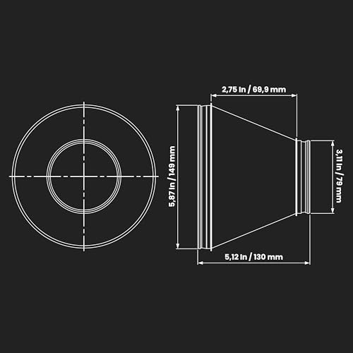 6" to 3" Inch Duct Reducer/Increaser – Metal 3 to 6 Inch / 80 to 150 mm gallery