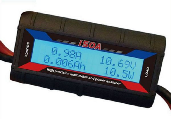 150 AMP Watt Meter w/ Heavy 12 AWG Wire Anderson Plugs Inline DC for Wind Solar gallery