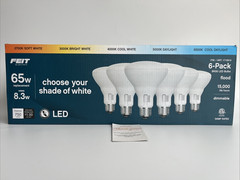 Feit Electric Dimmable LED Bulbs BR30 65W Replacement 6500K 6-Pack