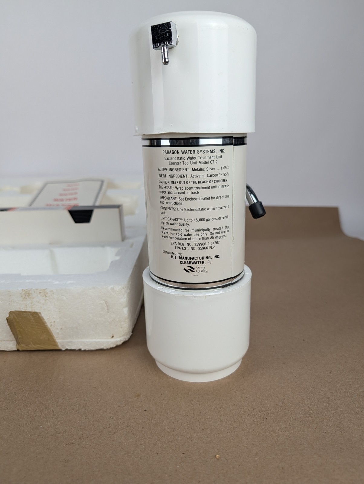 NOS 1989 Paragon CT-2 Water Filter Countertop Water Filter 15,000 Gallon White gallery