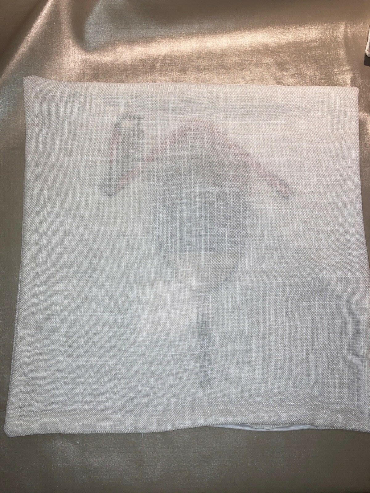 Bird & house embroidered  accent pillow case on textured linen like. 18”L x 18”W gallery
