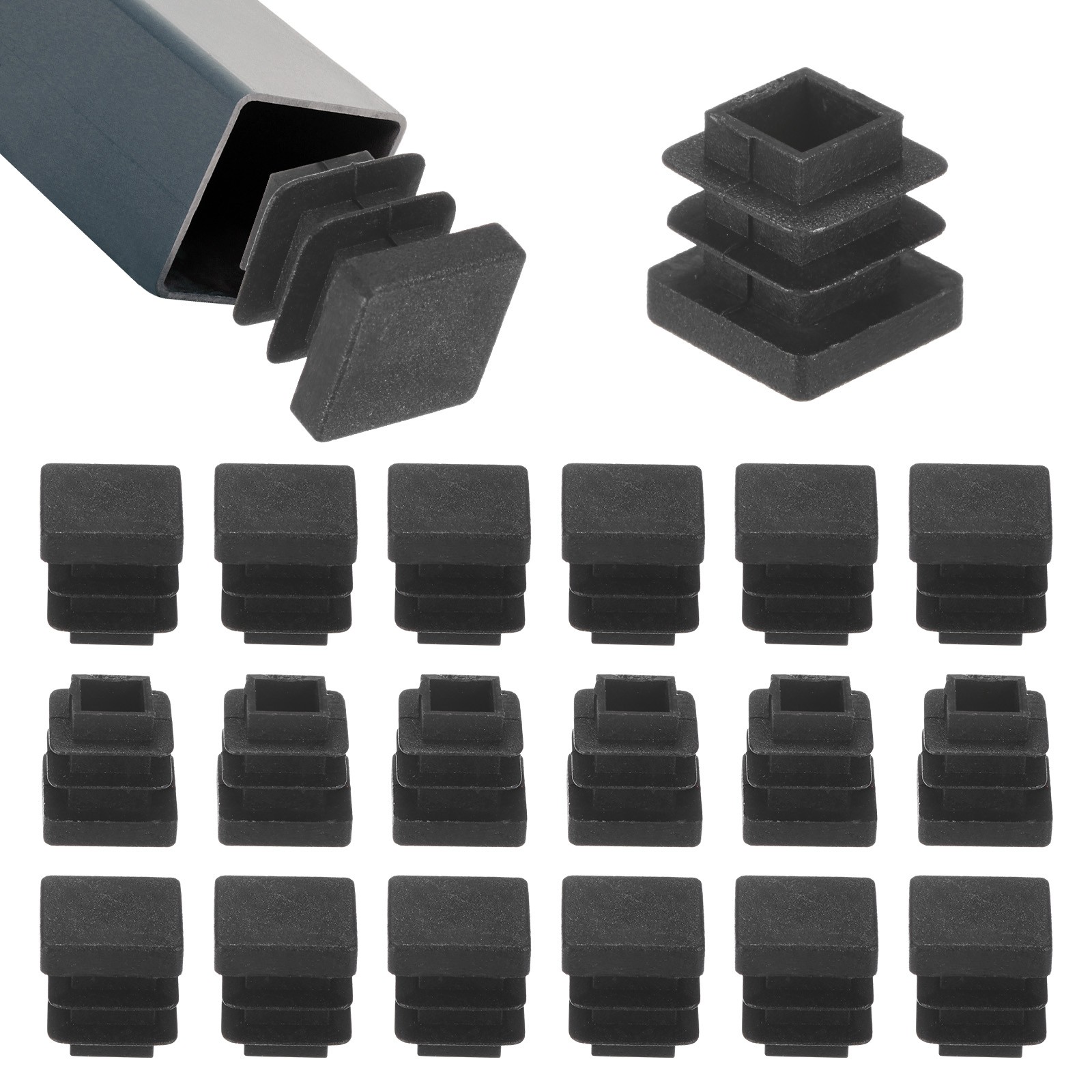 50-Pack Square Plastic Cap, 1/2 x 1/2 Inch Plastic Square Hole Plugs gallery