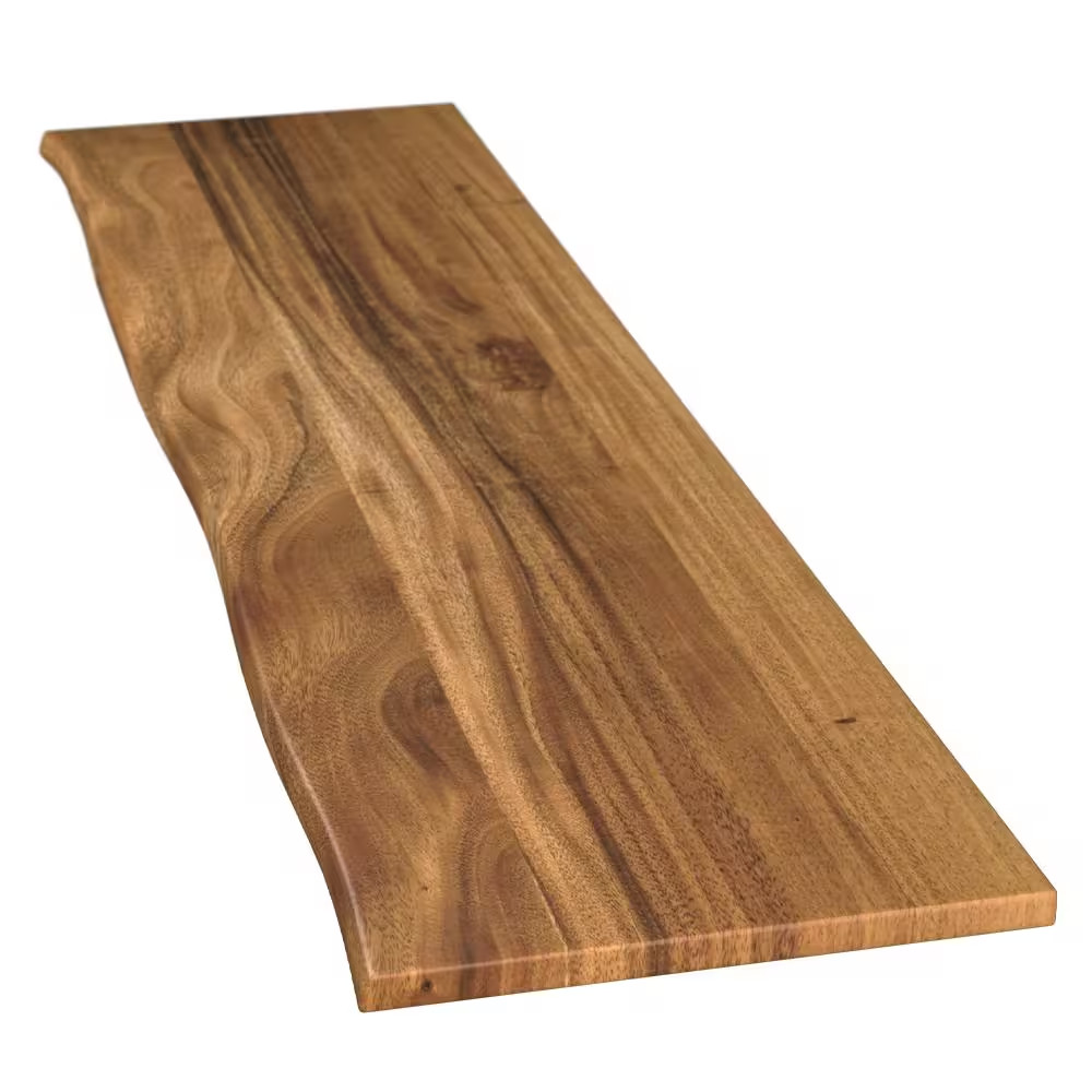 8 Ft. L X 25 In. D Finished Saman Solid Wood Butcher Block Countertop in with Li gallery