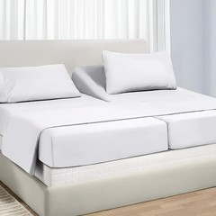 Adjustable Split King Sheet Set for Sleep Number Beds, Premium 100% Long Stap…