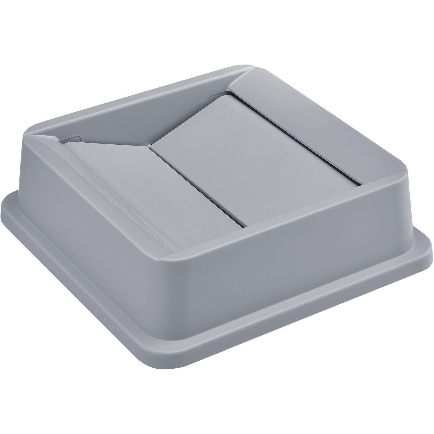 Plastic Swing Lid for Square Trash Container 35 55 Gallon Gray gallery