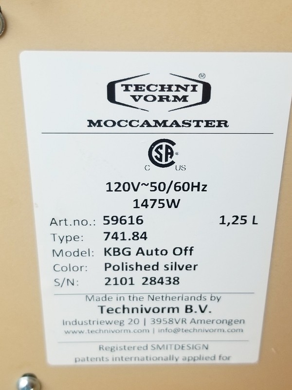 TechniVorm Moccamaster KBG Auto Off 10-Cup Coffee Maker Polished Silver (59616) gallery