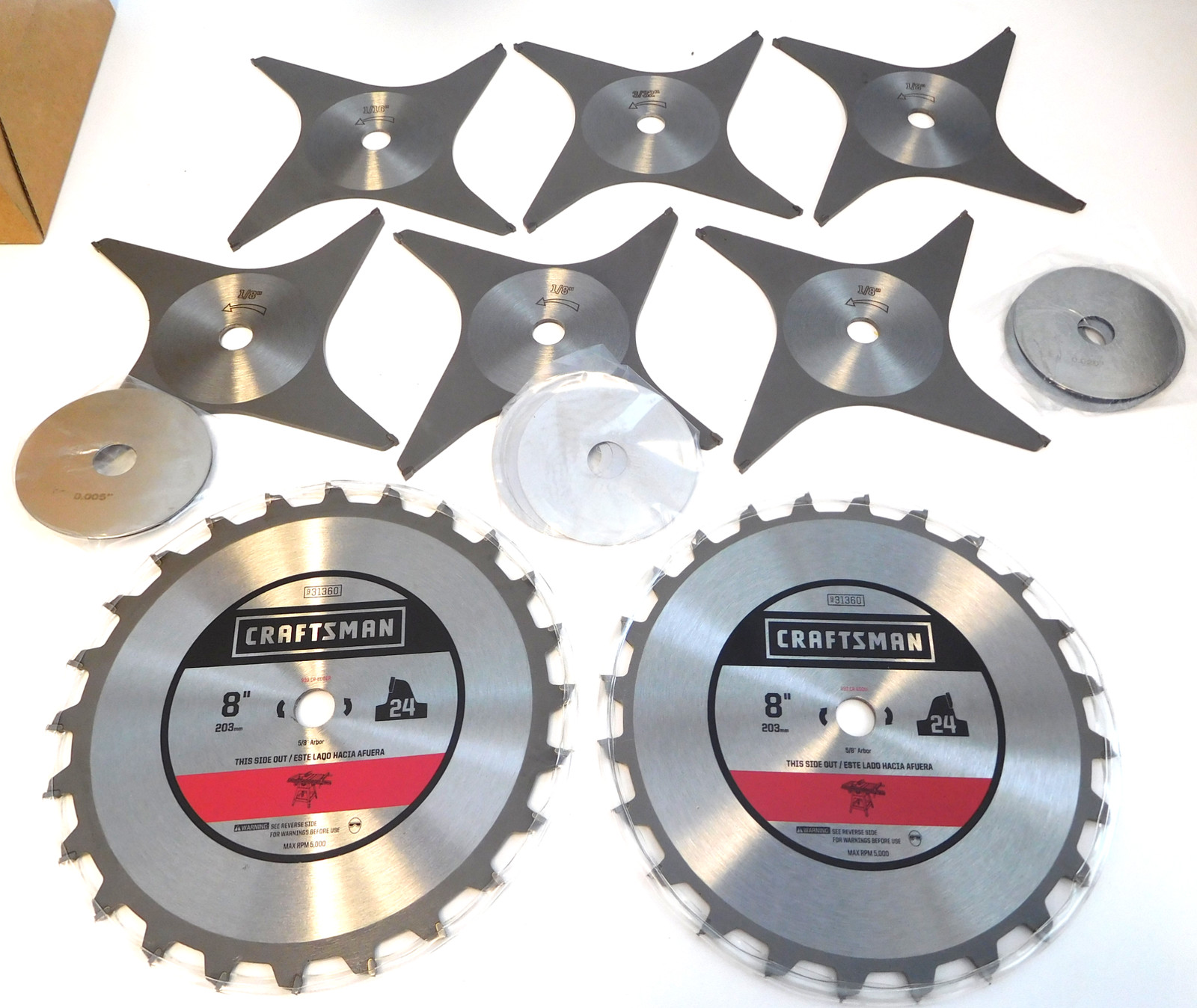 Craftsman 37666 8" Stacked Dado Saw Set 24 Tooth 6 Chippers & Shims gallery