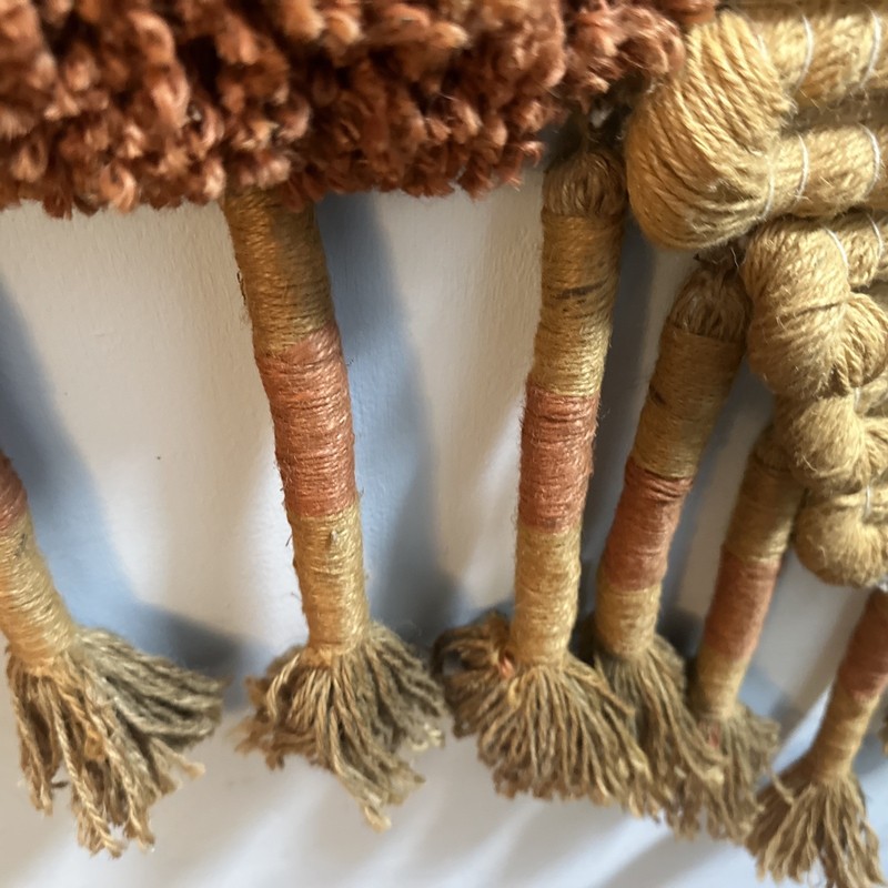 Vintage Retro BOHO Macrame Wall Hanging Art Beading Wood 30x48 gallery