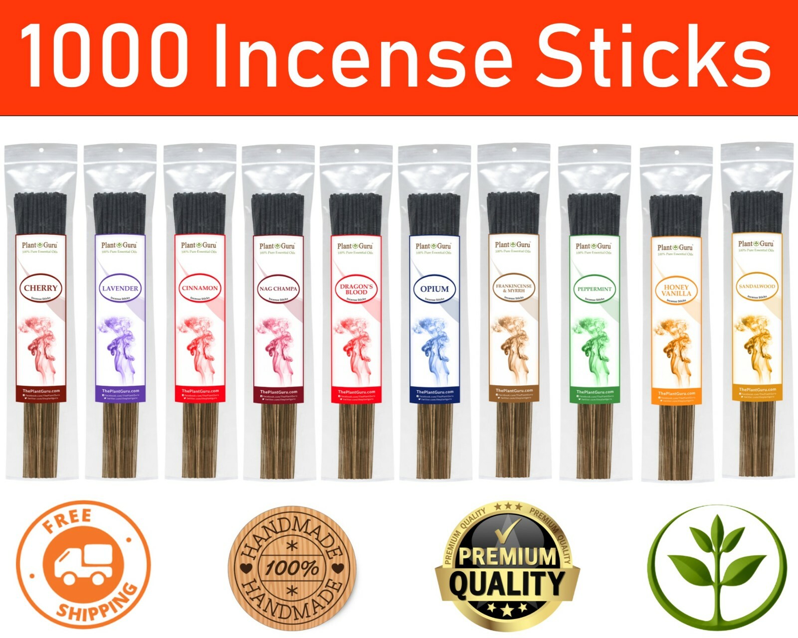 Incense Sticks Bulk 1000 Variety Pack Set Mix Hand Dipped Handmade Wholesale Lot gallery