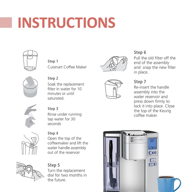 6 Pack Charcoal Water Filter Replacement Compatible with Cuisinart Coffee Maker gallery