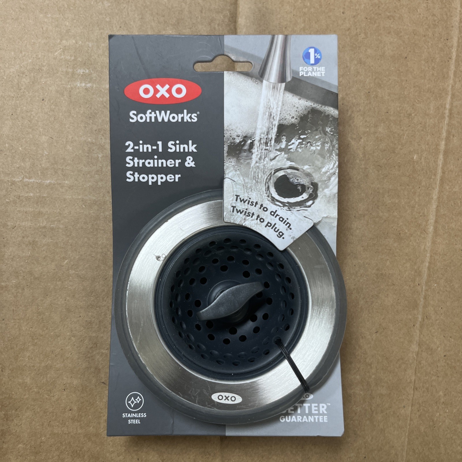 OXO Sink Stopper: Stainless Steel Silicone Kitchen Drain Plug, 4.5" Diameter gallery