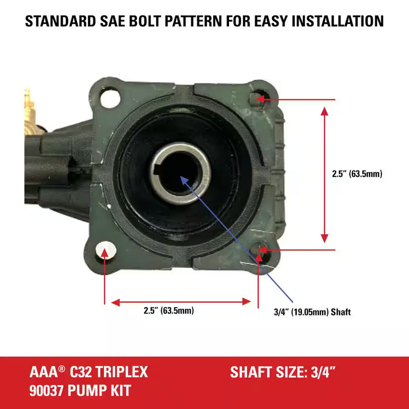 AAA Professional Horizontal Triplex Pump Kit 90037 for 3700 PSI at 2.5 GPM Press gallery