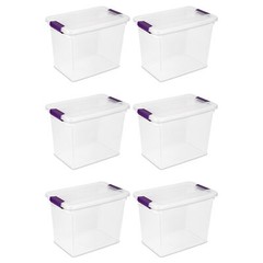 Sterilite 27 Quart ClearView Clear Plastic Stacking Storage Container (6 Pack)
