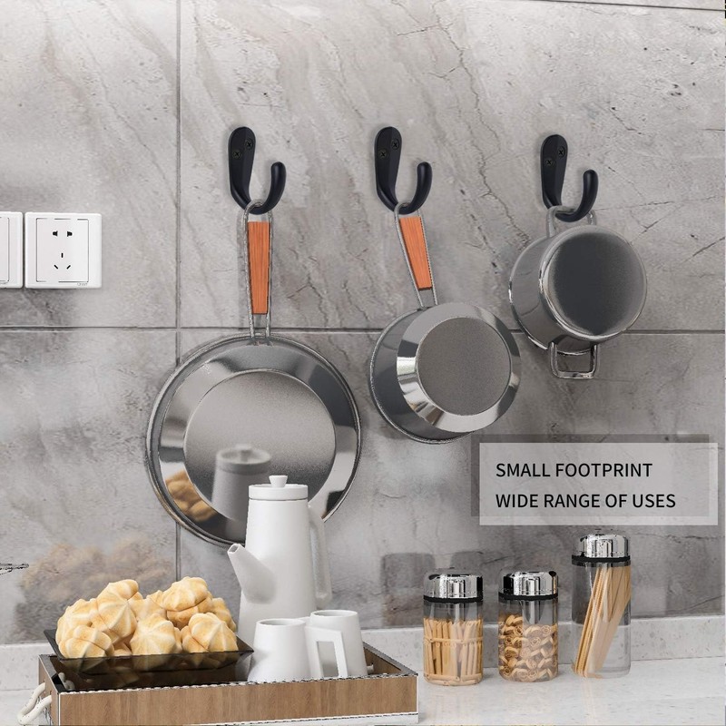 IBosins 15PCS Coat Hooks Wall Mounted Single Prong Robe Hook for Black gallery
