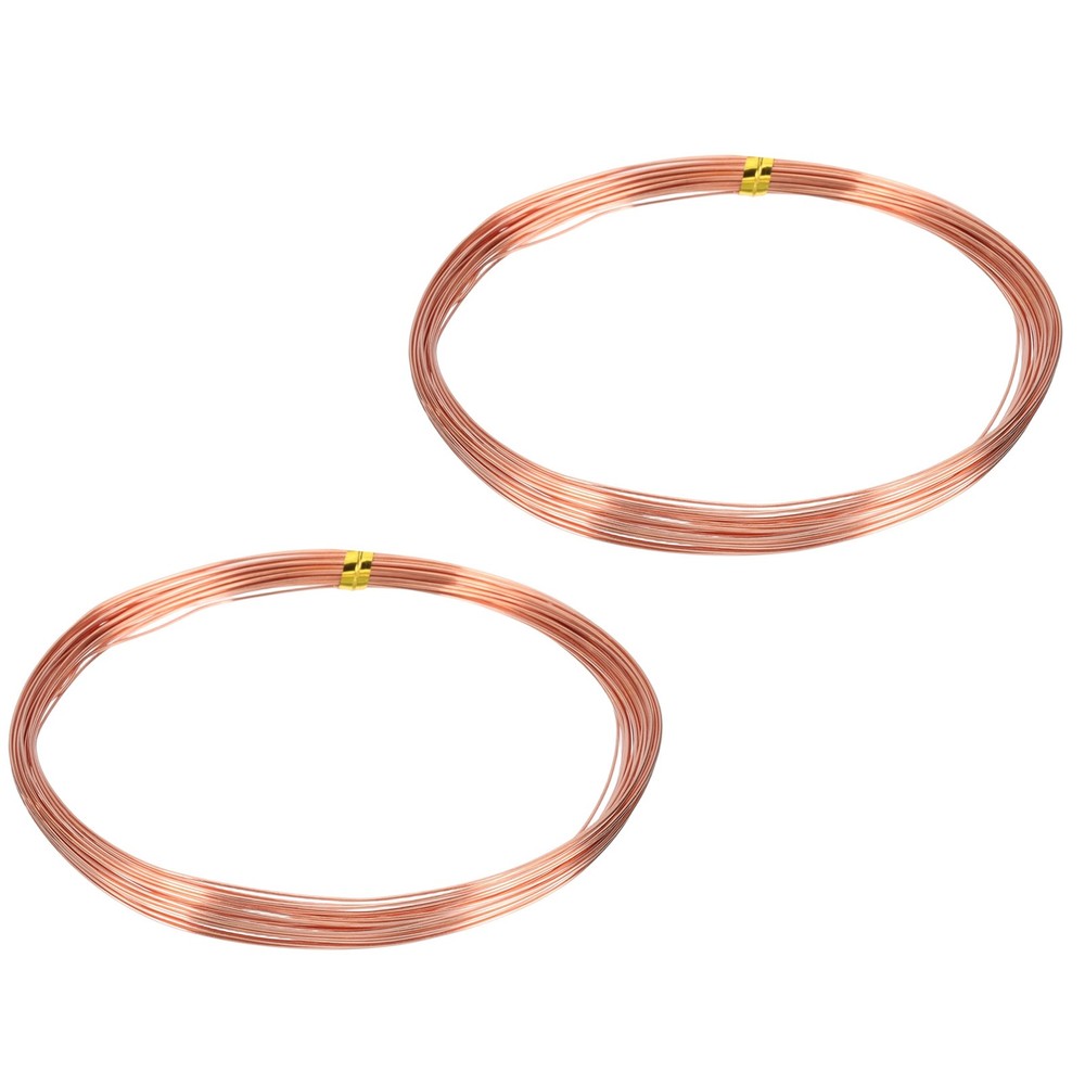 30Ft (9m) 22 Gauge (0.6mm) 99.9% Solid Bare Pure Copper Wire Soft Pack of 2