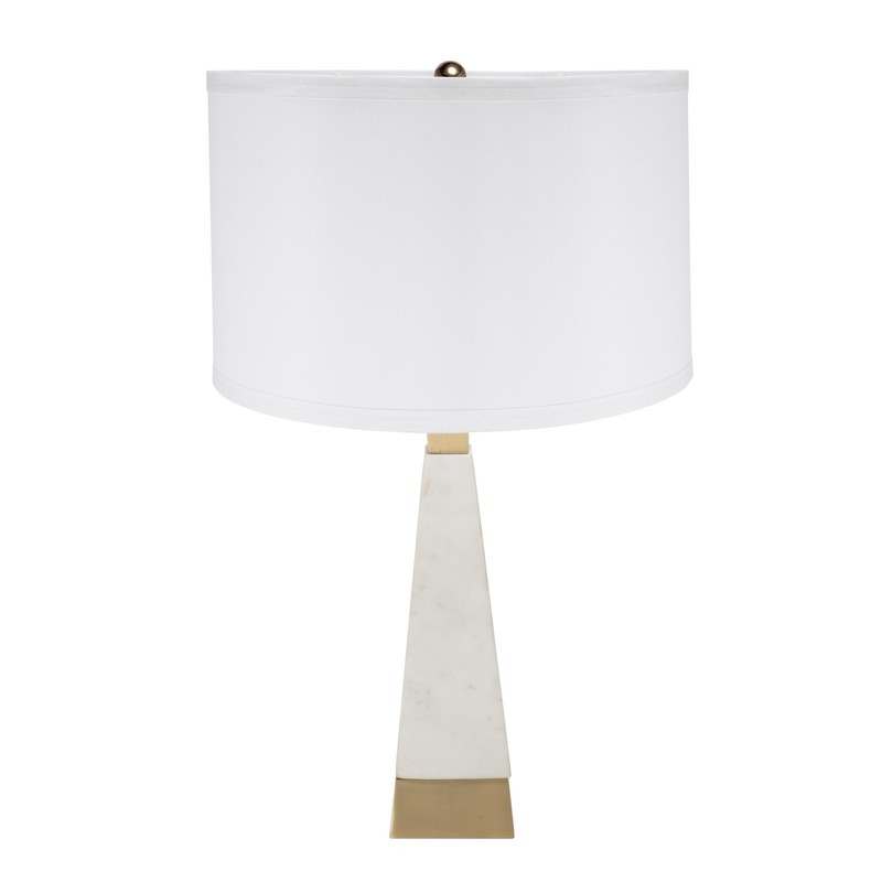 D15x26" White and Gold Thin Pyramid Table Lamp gallery
