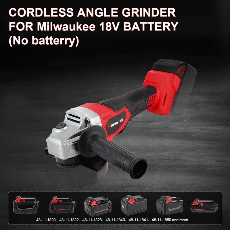 Cordless 4-1/2 Power Angle Grinder for Milwaukee 18V Battery Brushless 11000 RPM gallery