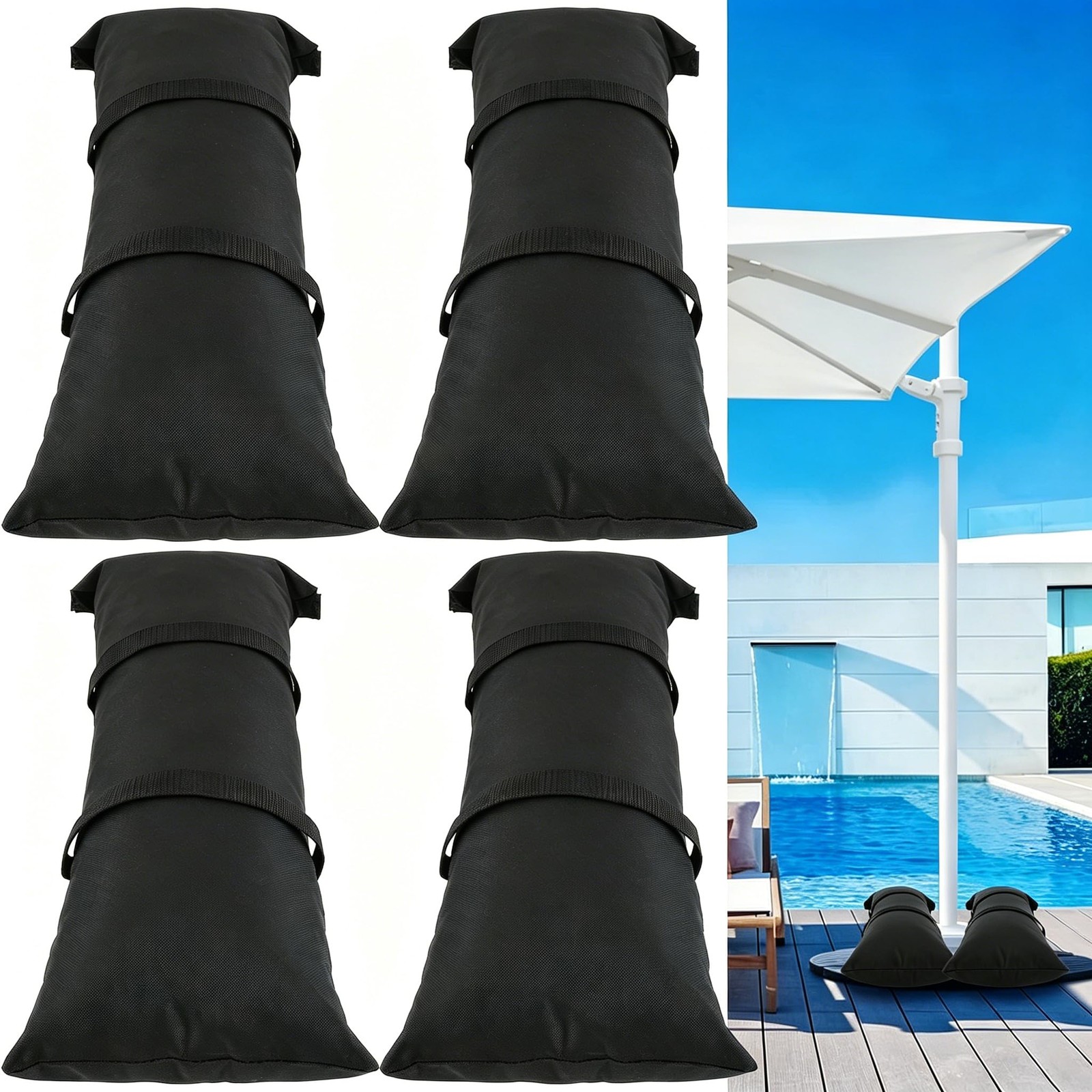 Umbrella Base Weights, 4 Pack Fillable Sand Bag Weights Heavy Duty up 49LBS, ... gallery