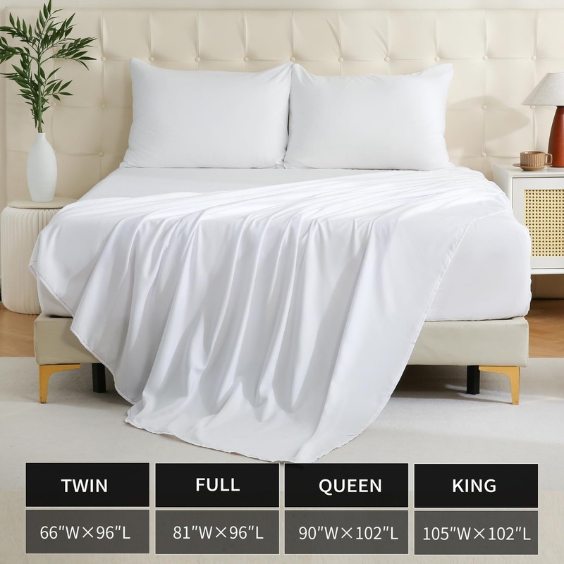 Full Flat Sheets 6 Pack White Microfiber Top Bed Sheet 81x96 inch Bulk gallery