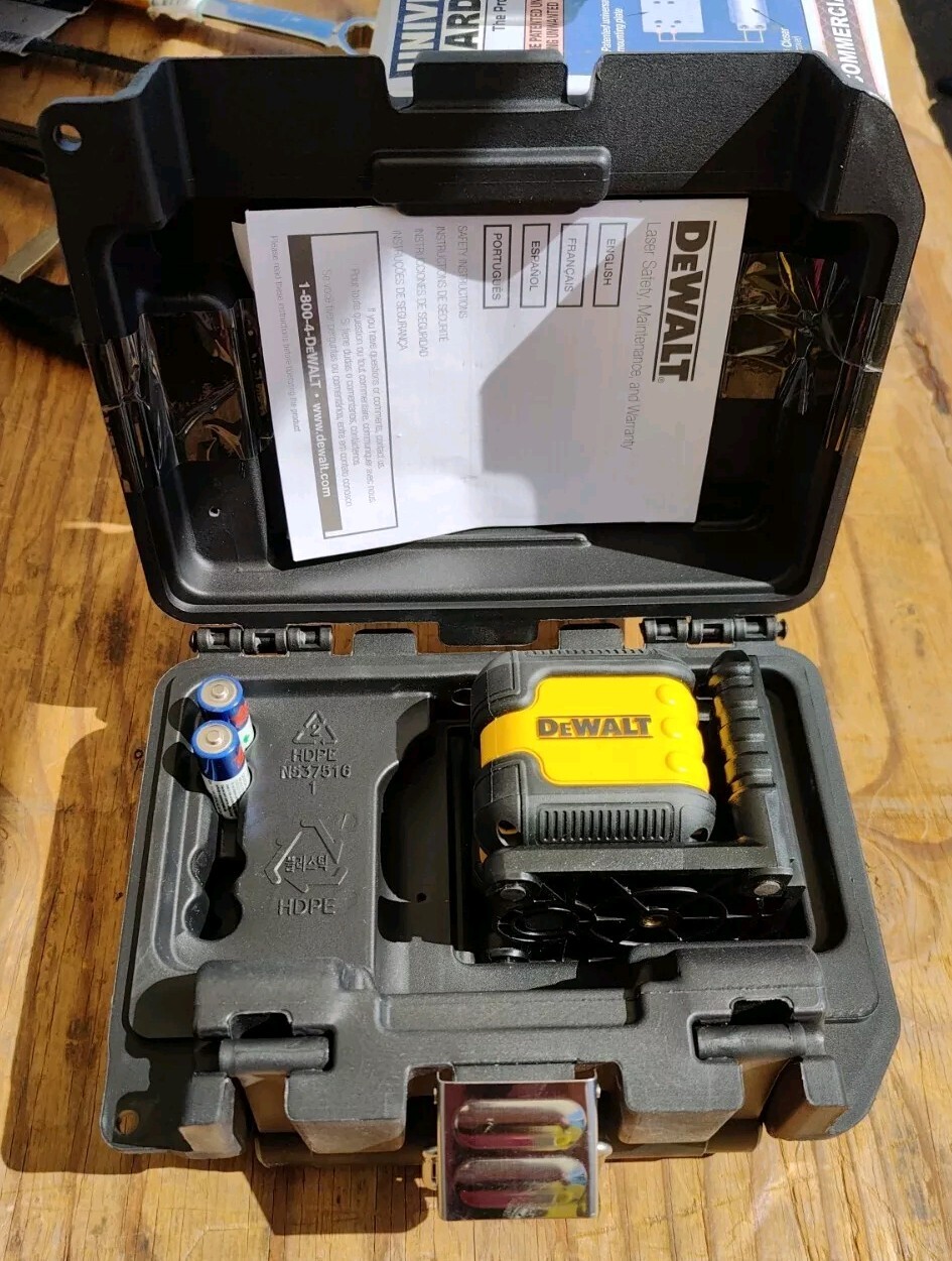 DEWALT 55 ft. Green Self-Leveling Cross Line Laser Level with (2) AA Batteries gallery