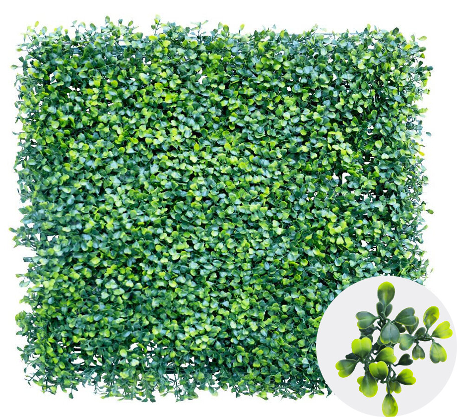 20"x20" Artificial Boxwood Hedge Panel Double Color Lvy Leaf Fence Indoor Decor gallery
