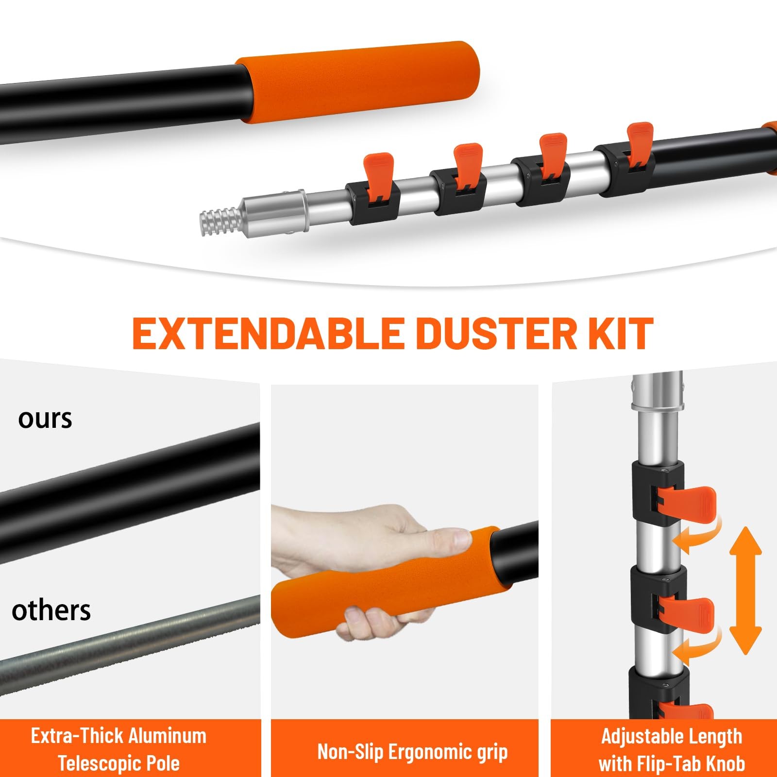 30ft High Reach Duster Kit with Extendable Pole (5-24ft),High Ceiling Duster ... gallery