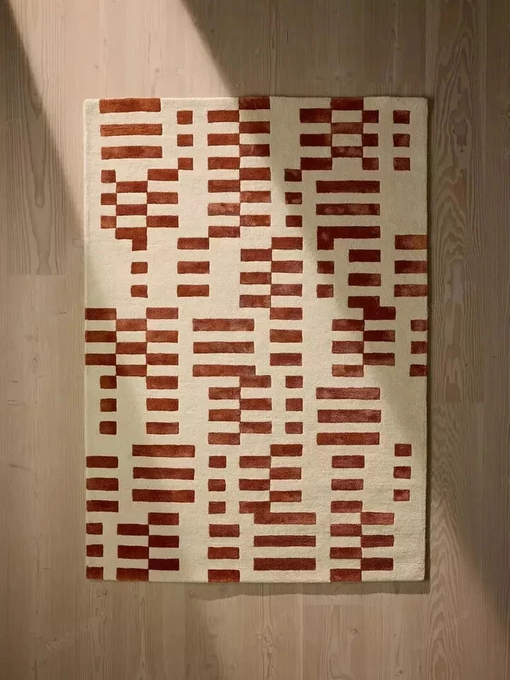 Hand Tufted Rug Raya Rust Hand Made Wool Silk Aesthetic Carpets For Bedroom gallery