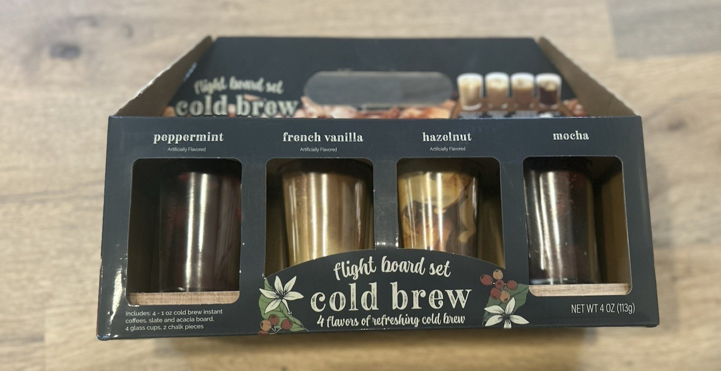 Flight Board Set Cold Brew 4 Flavors Peppermint French Vanilla Hazelnut Mocha gallery