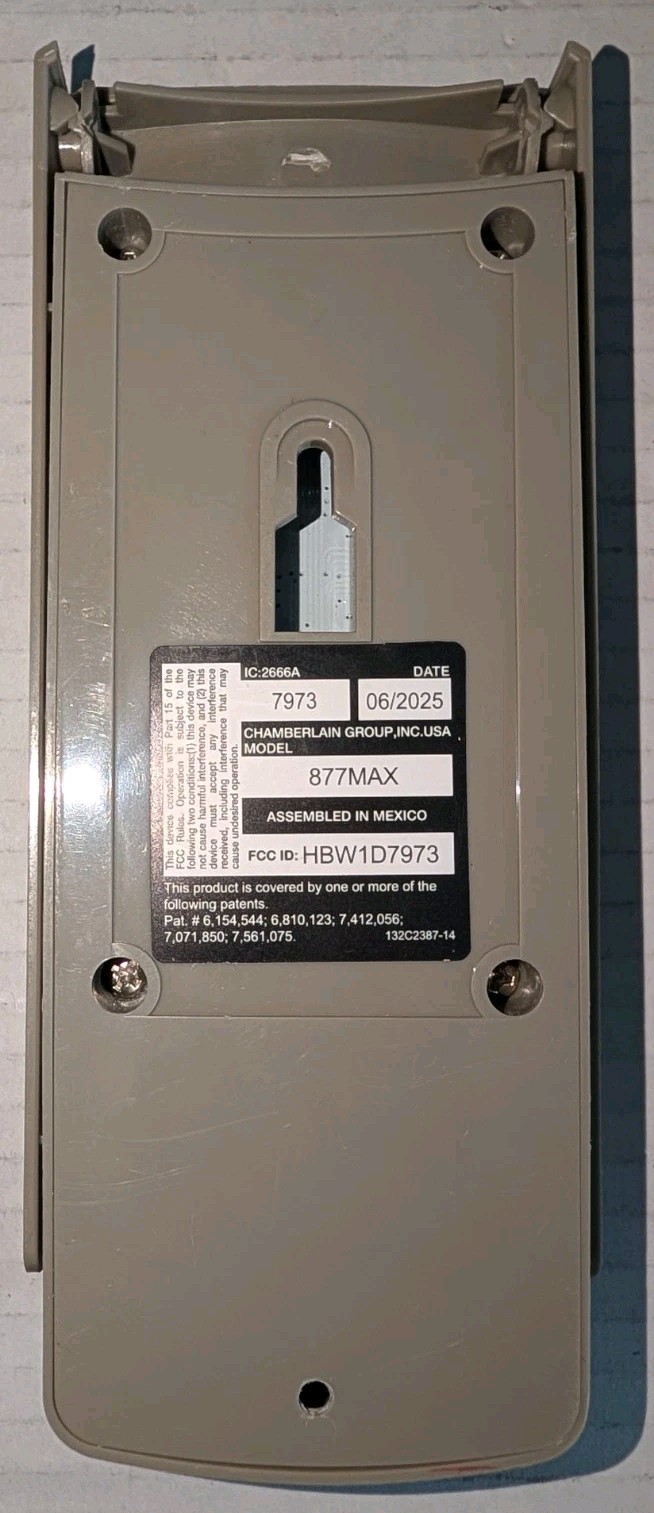 LiftMaster Wireless Keypad 878MAX 877MAX Garage Door Opener Missing Battery Cove gallery