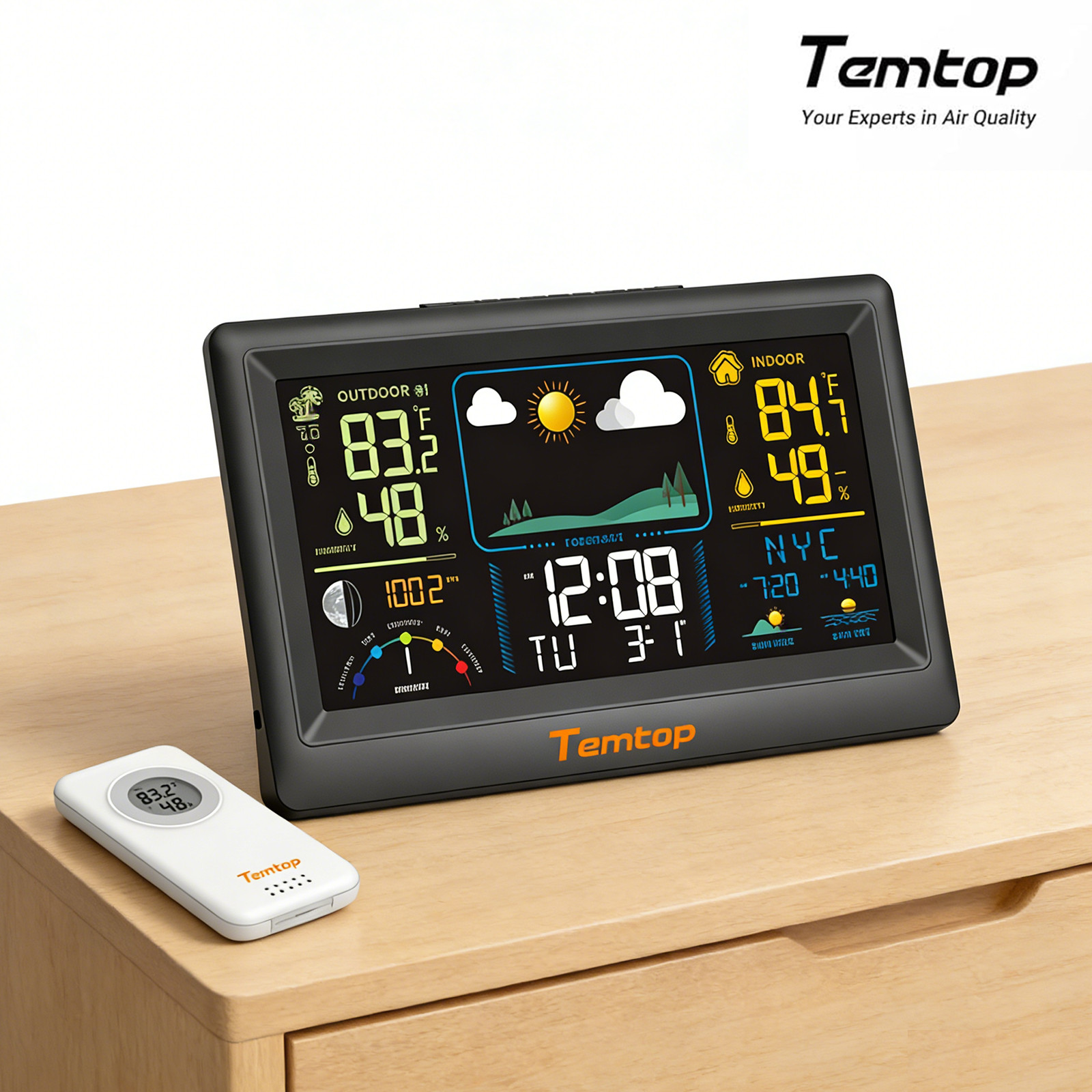 LED Digital Alarm Clock Snooze Calendar Thermometer Hygrometer Weather Station gallery