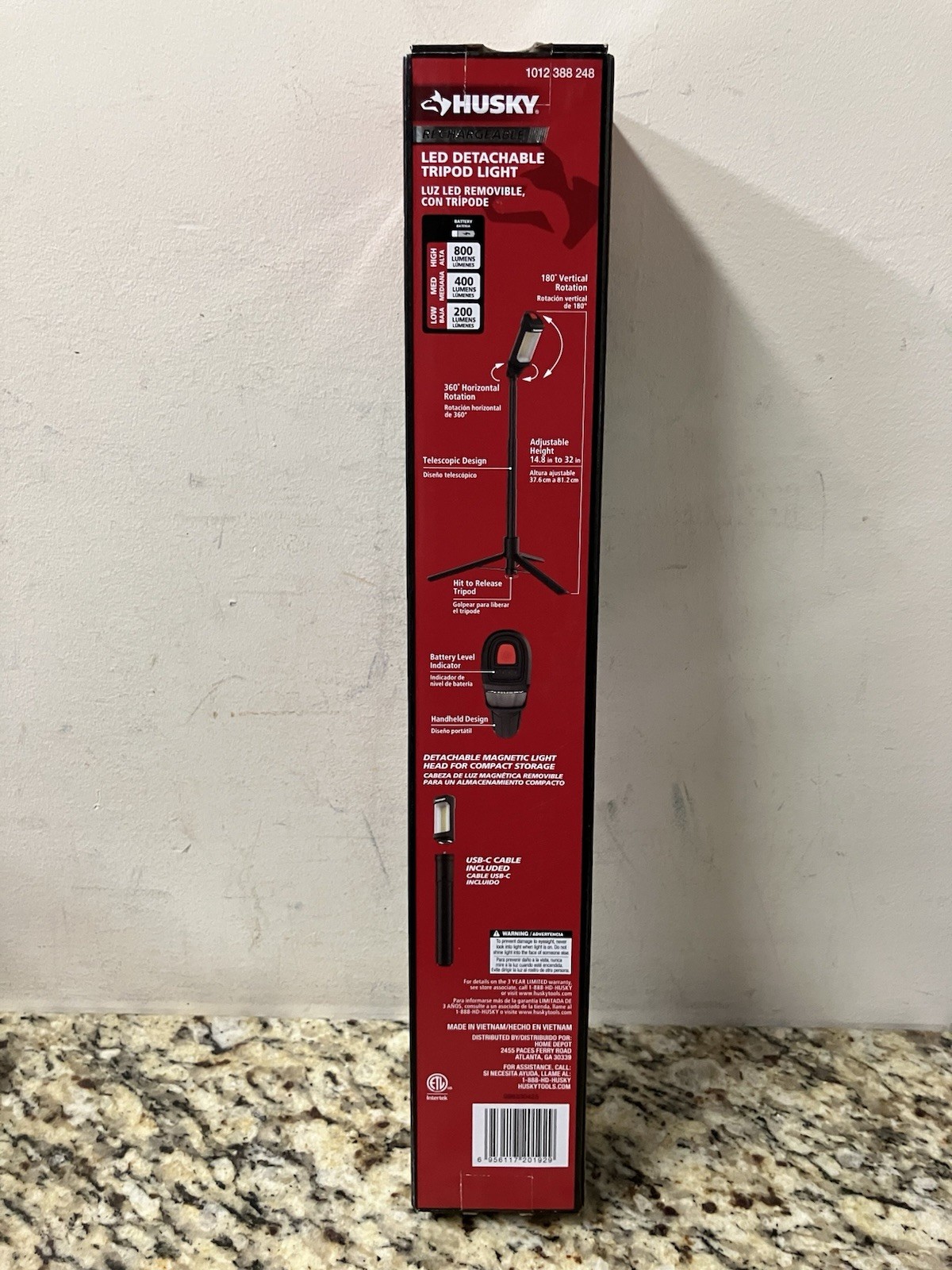 HUSKY 800 Lumen LED Rechargeable Detachable Tripod Work Light 1012388248 New gallery