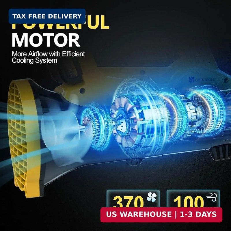 ORIENTOOLS 20V Cordless Leaf Blower with UL 62133 Certified 2x2.0Ah Batteries an gallery