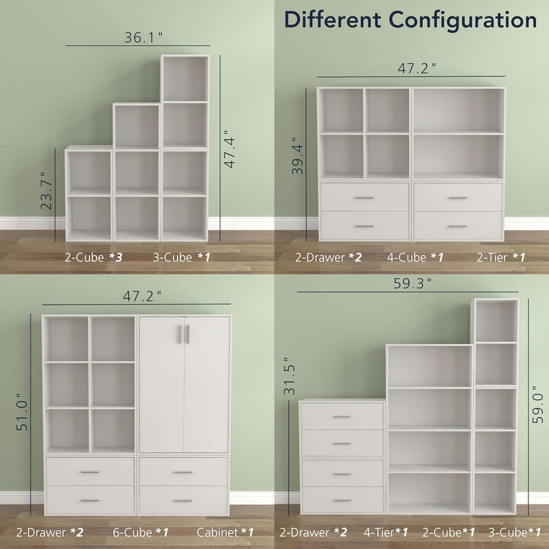 2 Cube Storage Organizer Shelves Stackable Storage Unit for Home Office gallery
