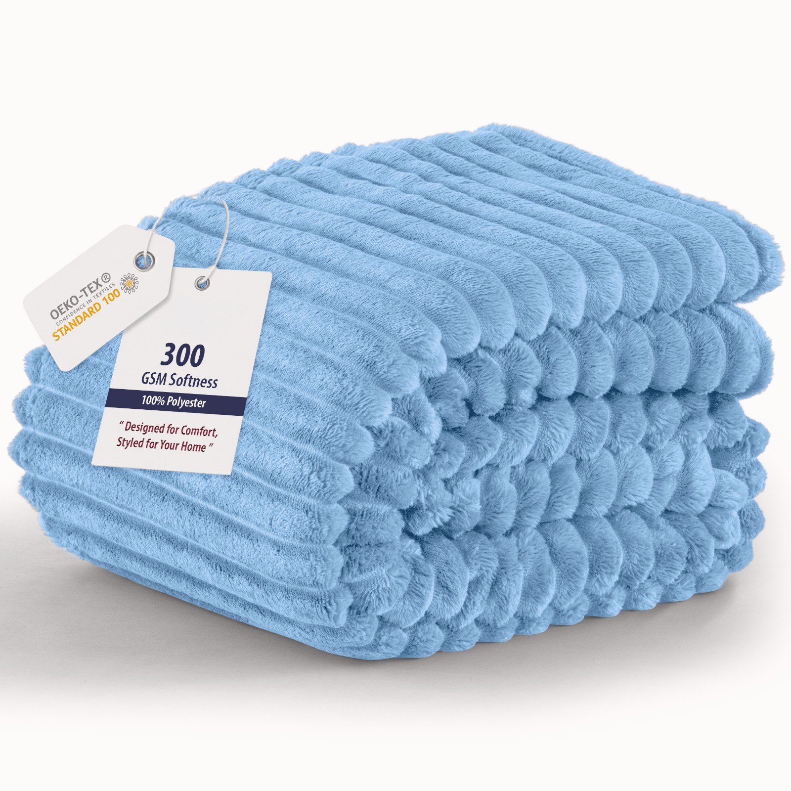 Fleece Blanket Striped Soft Warm Throw Couch Bed All Season Lightweight Plush gallery
