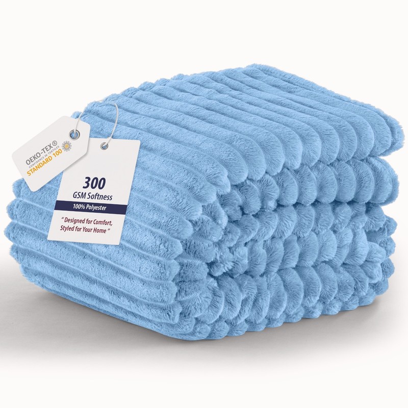 Fleece Blanket Striped Soft Warm Throw Couch Bed All Season Lightweight Plush gallery
