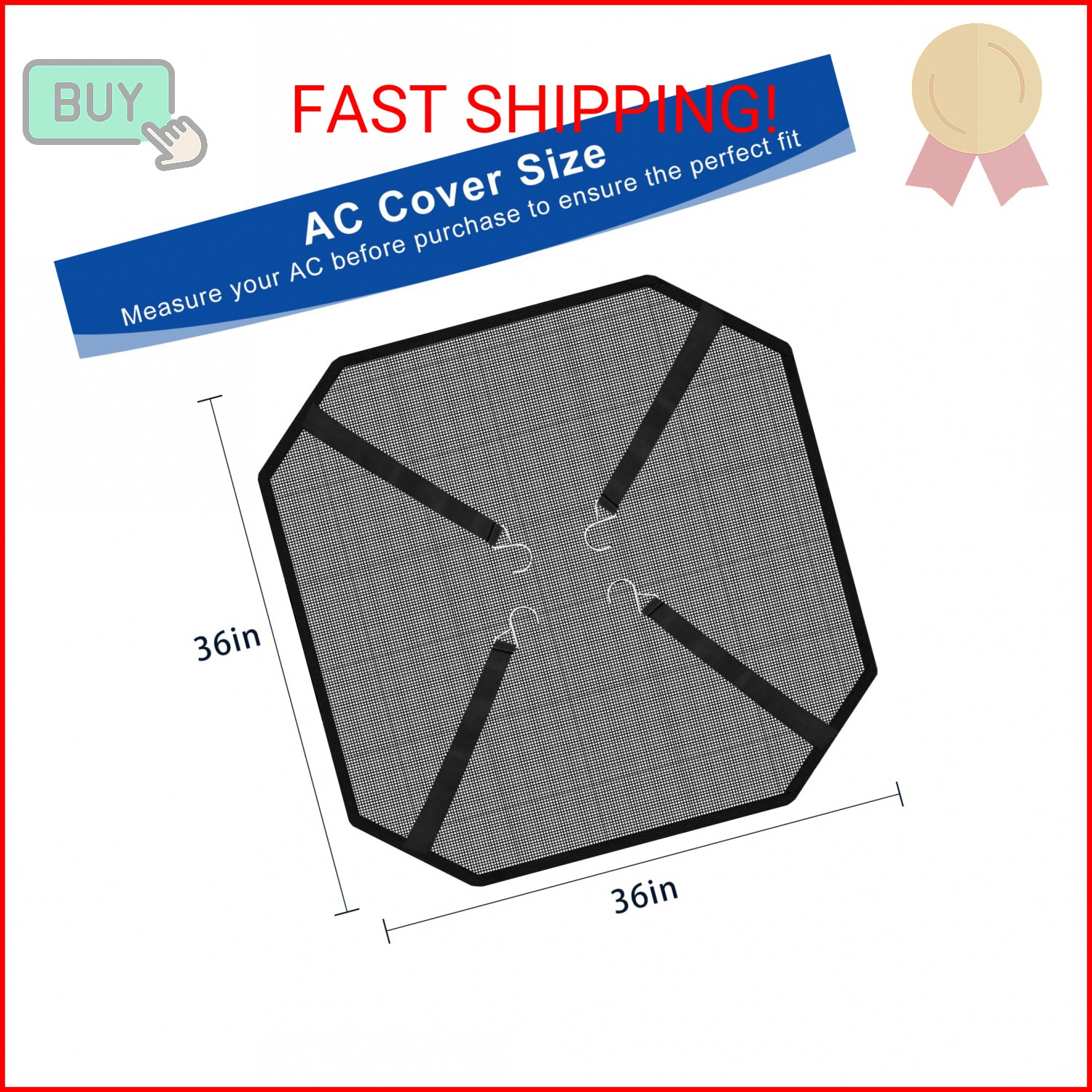 Central Air Conditioner Covers for Outside Units 36'' x 36'', AC Mesh Covers for gallery