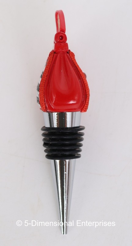 Vintage Red Black & White Pattern Purse Wine Bottle Stopper gallery