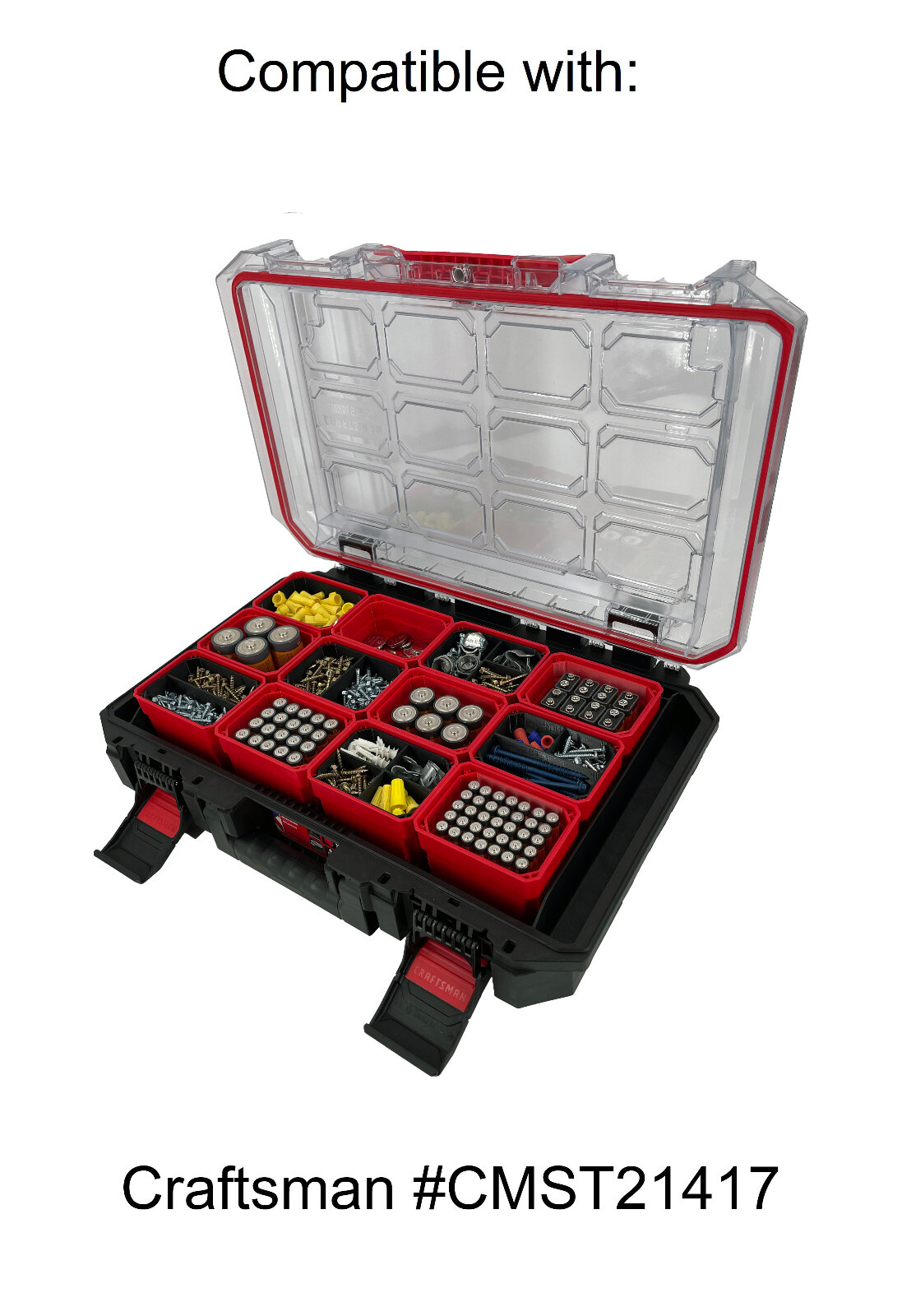 Craftsman Tradestack Organizer Compatible AA AAA C D 9V Battery Insert Bin gallery
