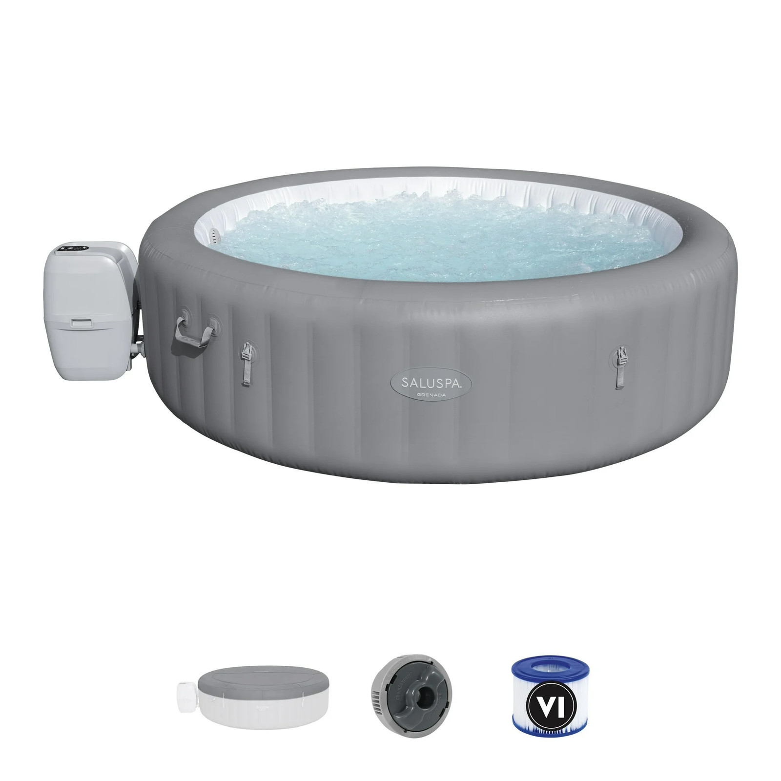 SaluSpa 60244E Grenada AirJet Inflatable Circle Hot Tub Spa 6-8 Person with Pump gallery