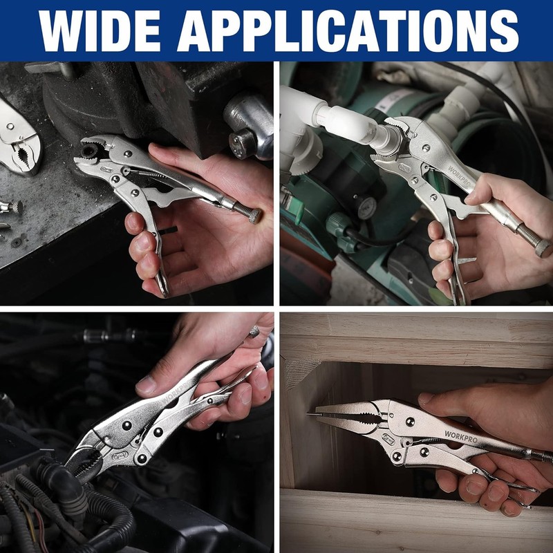 WORKPRO 5-Piece Locking Pliers Set Vice Grips w/Chrome-vanadium Steel Tool Set gallery