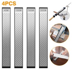4PCS Diamond Sharpening Stone Set 400 600 1000 3000Grit Knife Chisel Sharpener