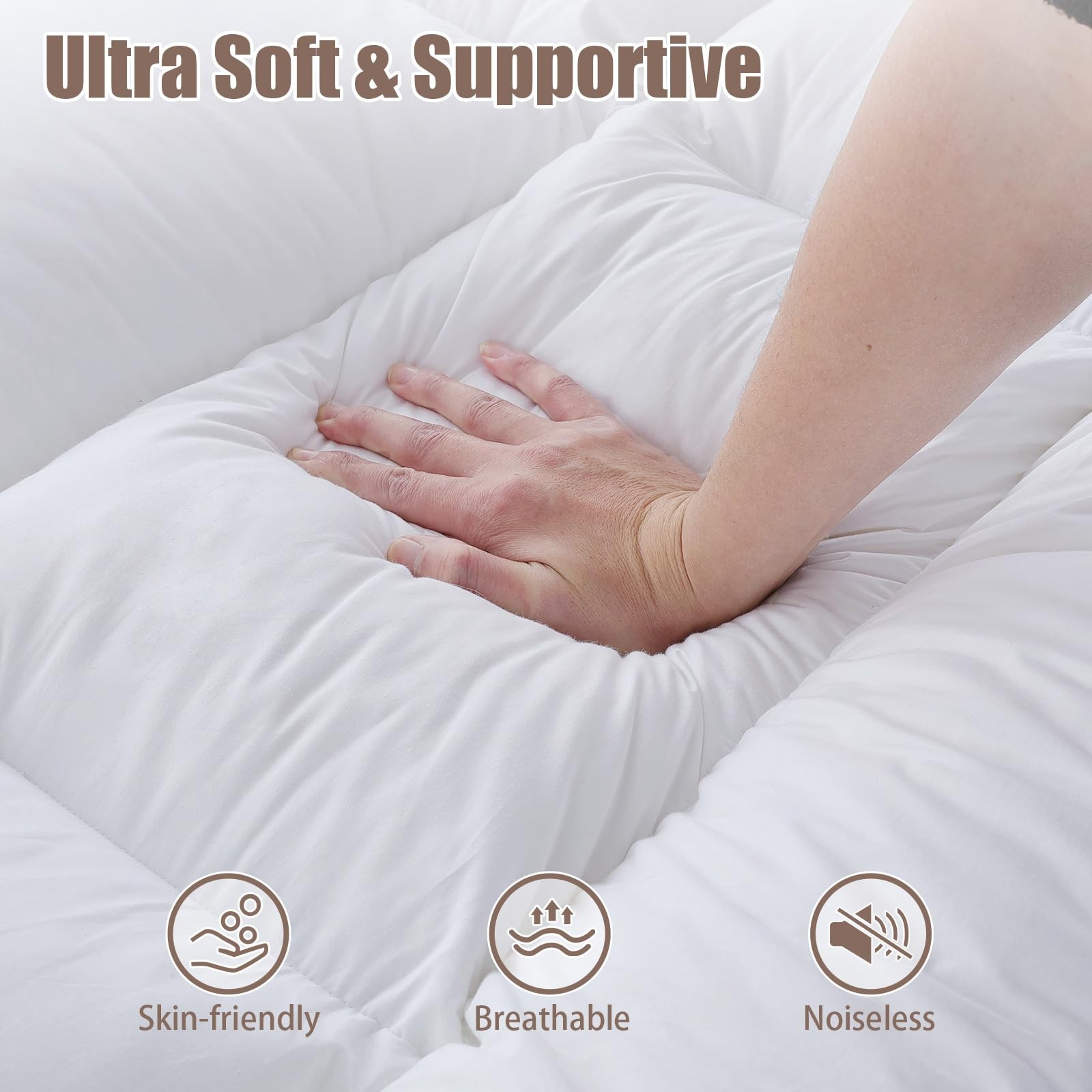 Whatsbedding 5 Inch Memory Foam Mattress Topper Queen For Back Pain Relief gallery