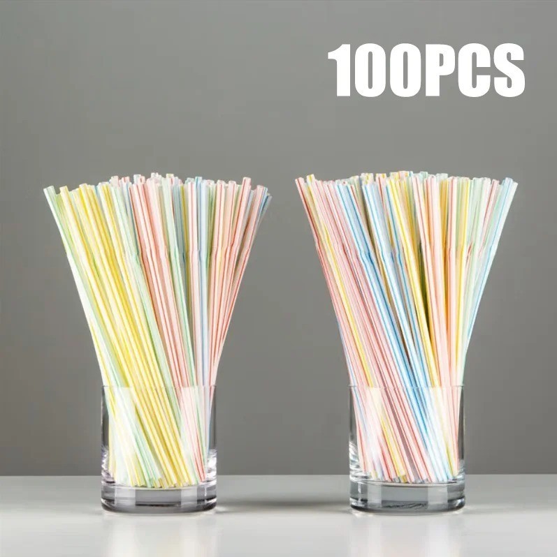 50-1000Pcs Drinking Straw Multicolor Flexible Plastic Bendy Straws Milk Tea Bar gallery
