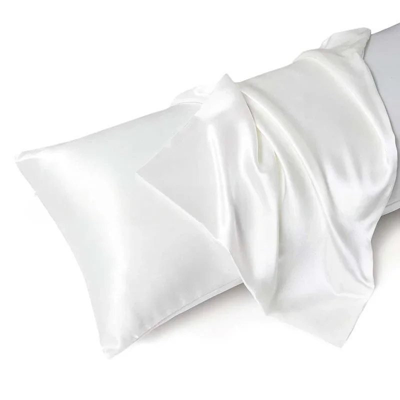 Solid Silk Pillowcases Decorative Luxury Cushion Cover Envelope Style Hair Skin gallery