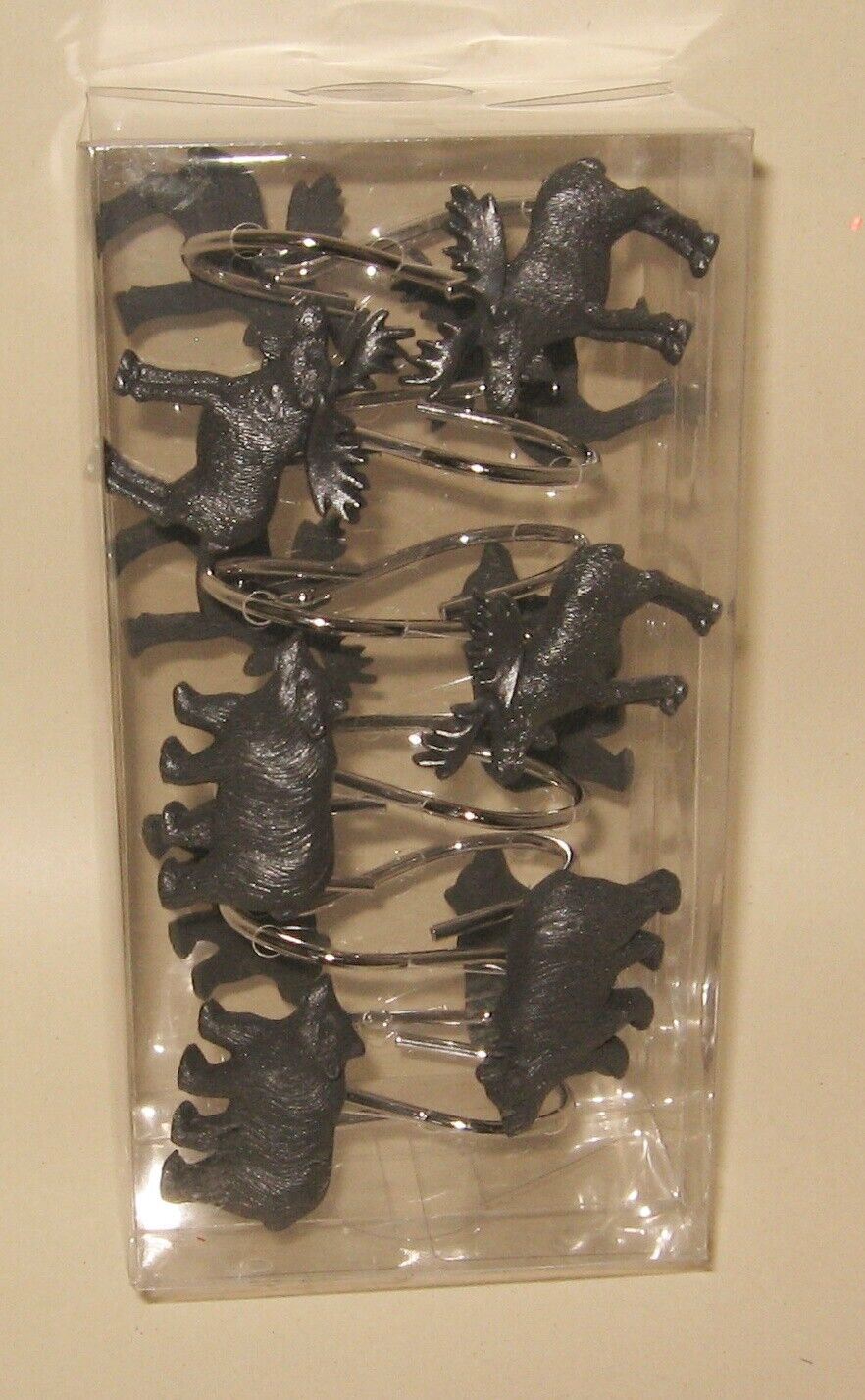 BEAR & MOOSE (Pewter Color) Shower Curtain Hooks - New - 12 Shower Curtain Rings gallery