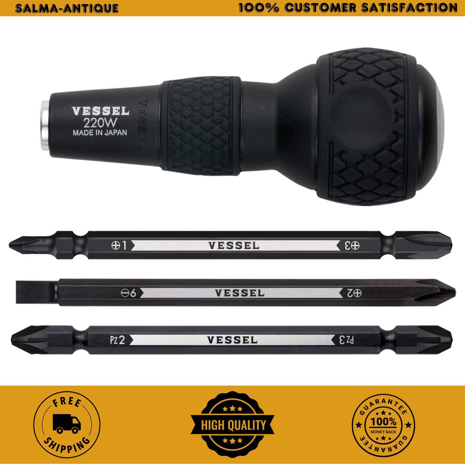 VESSEL Ball Grip Screwdriver Set Interchangeable Metric Motorcycle Drivers JIS gallery