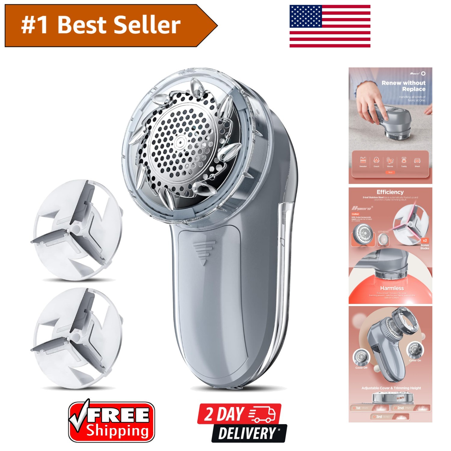 Cordless & Corded Fabric Shaver - Effective Lint Remover for Clothes & Furniture gallery