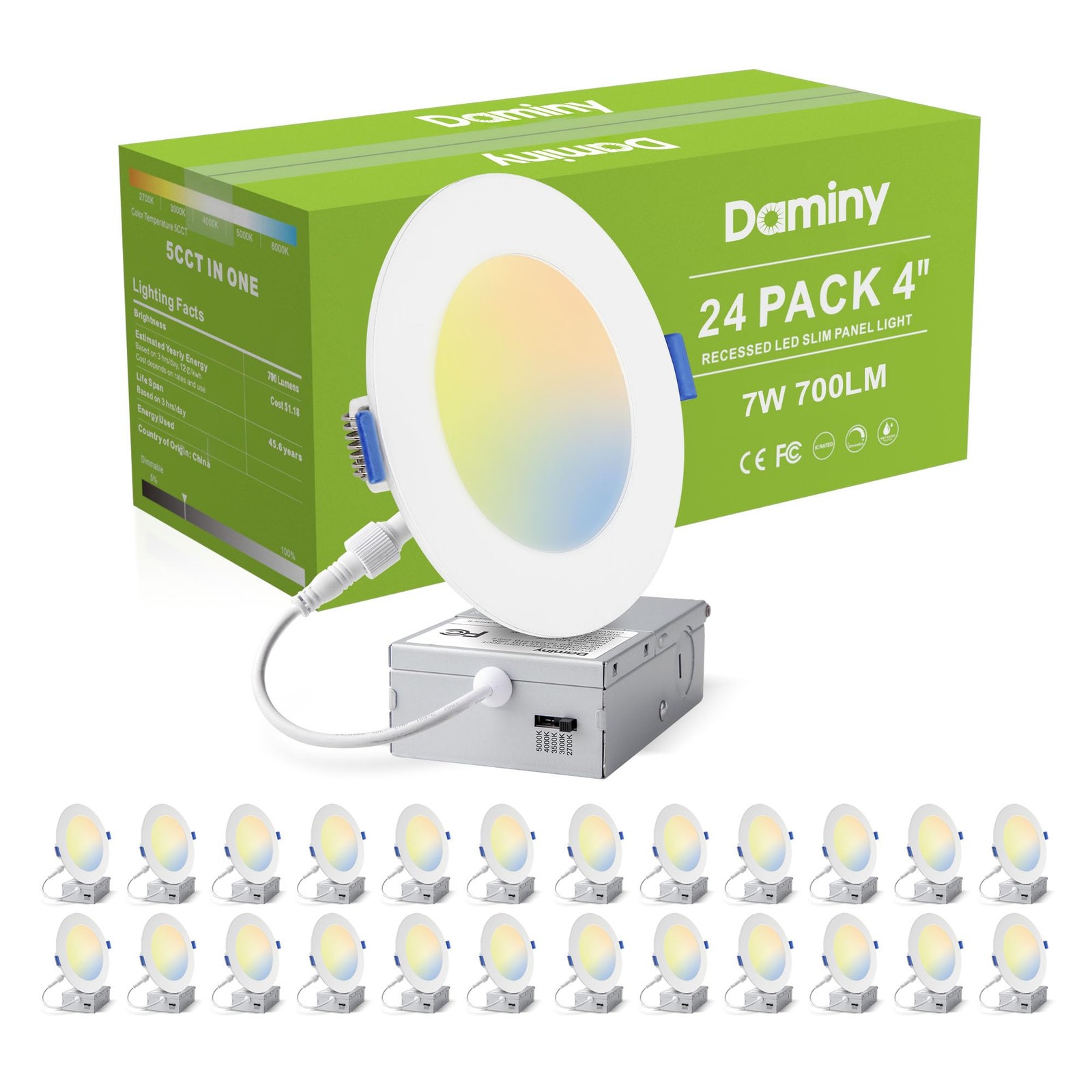 DAMINY 24 Pack 4 Inch LED Recessed Lighting with 4 INCH, 24PACK-WHITE gallery